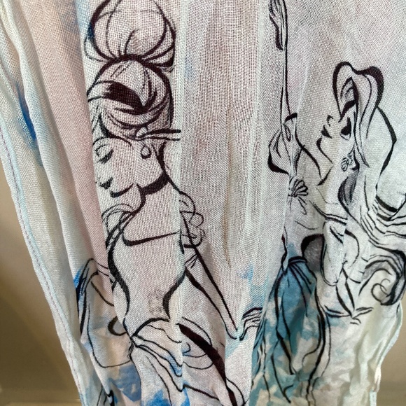 Disney Princess Scarf OS Pink Blue No Tags Belle Snow White Cinderella Ariel - Picture 9 of 11